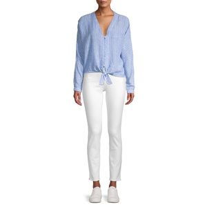 Rails Sloane Azure Stripe Tie-Front Blouse
